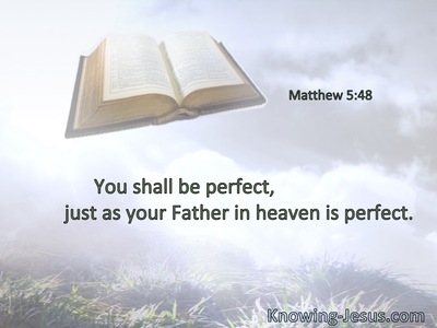 You shall be perfect, just as your Father in heaven is perfect.